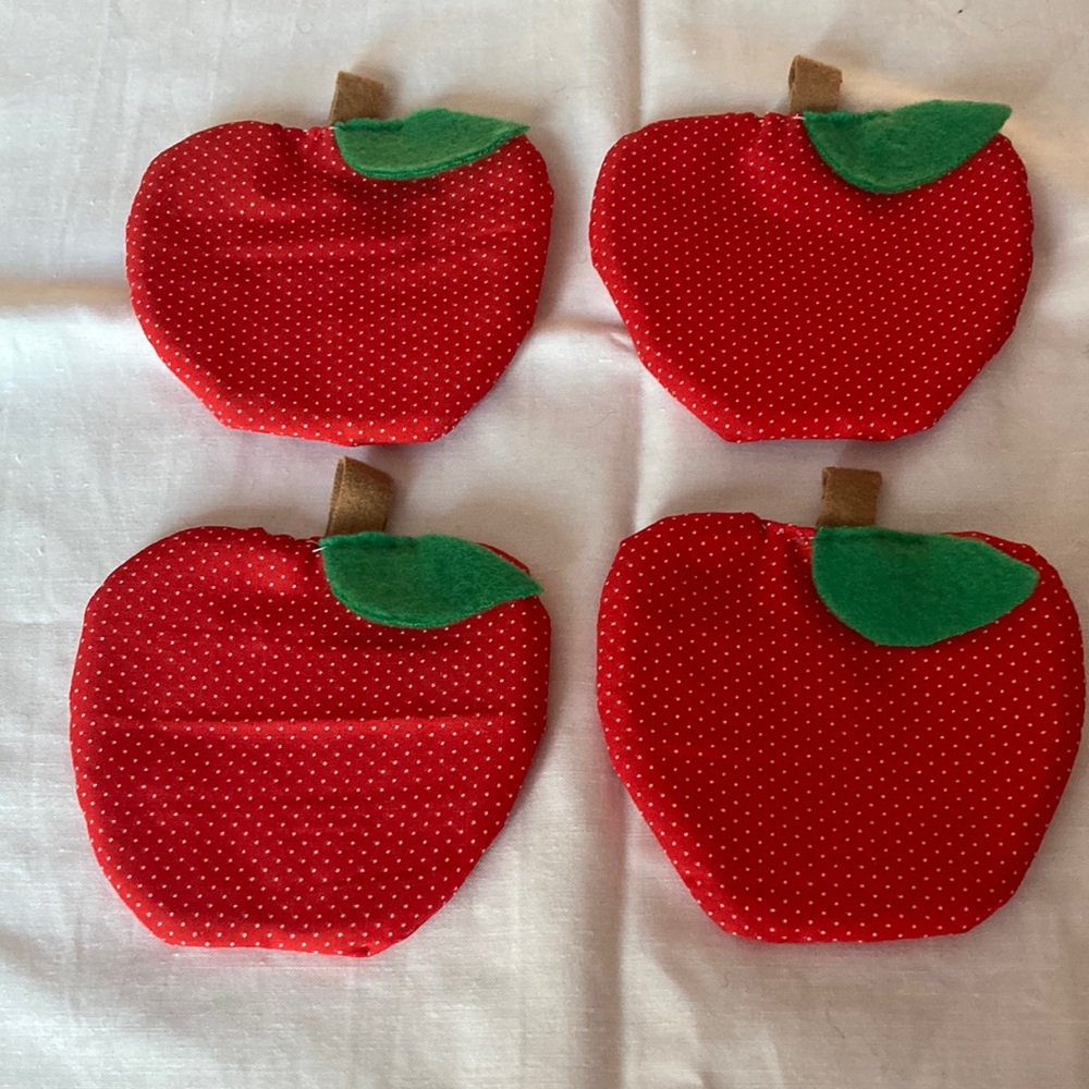 Hand made apple coasters
